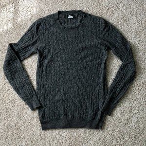 J.Crew Cambridge Cable Knit Charcoal Sweater